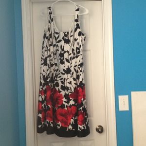 Black,white, and red dress