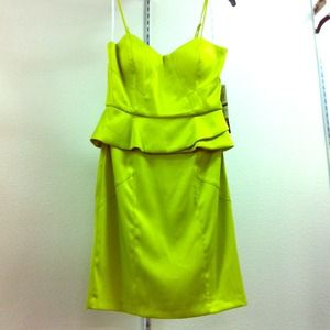 Lime green peplum dress
