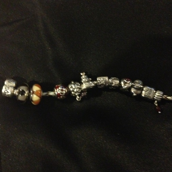 Birthday cake charm and silver and gold charm