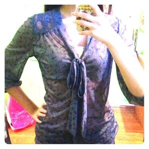 floral see through blouse