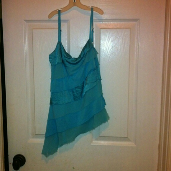 Bebe Turquoise Laser Cut Tank - Picture 3 of 8