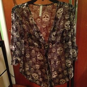 see through skull blouse