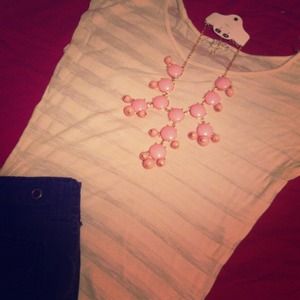 Pale pink statement bubble necklace