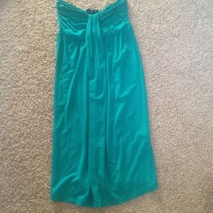 Emerald green strapless dress