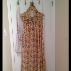 Yellow chiffon summer dress