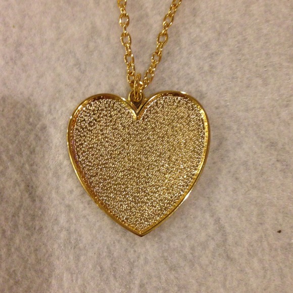Brown glitter long heart necklace - Picture 4 of 4