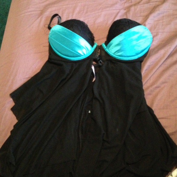 Black and blue lingerie