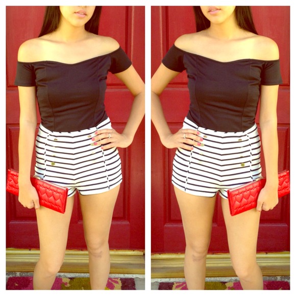 High wasted sailor shorts