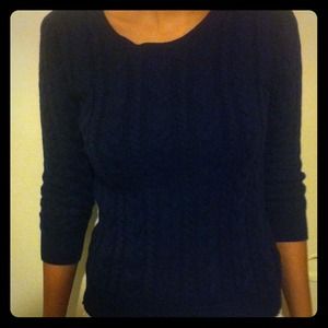 Woven Navy Blue Sweater