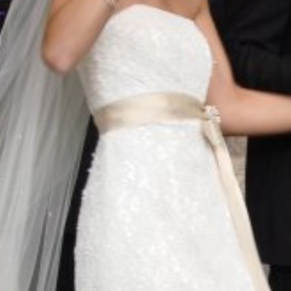 David's bridal champagne sash