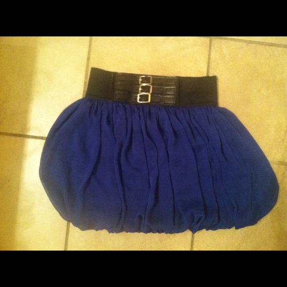 Royal blue high waisted skirt