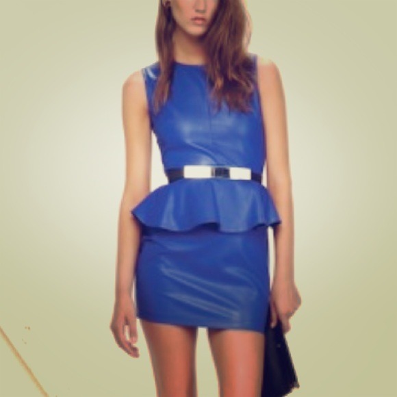 Lovers + Friends Vegan Luxe Leather Peplum Dress