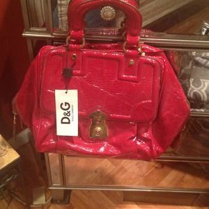 D&G red patent leather bag