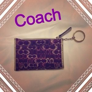 HOLD 💯 Coach Purple Signature Mini Skinny Wallet