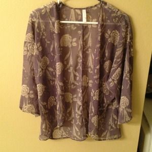 SOLD. purple and cream sheer top