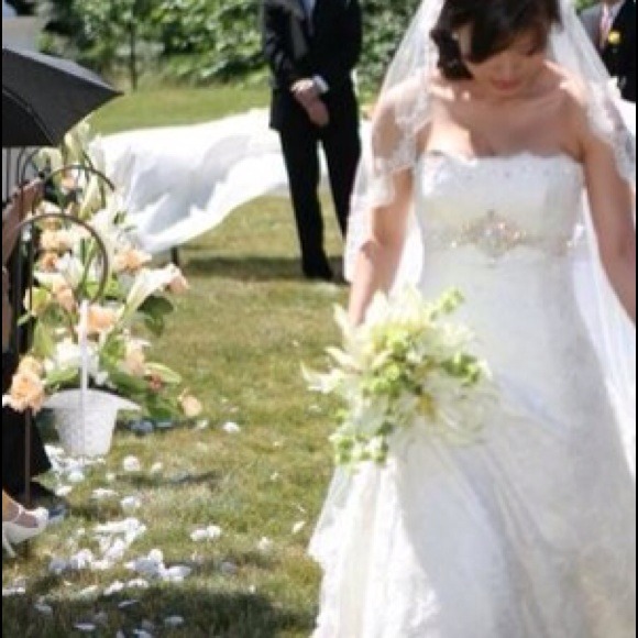 Off white lace wedding dress!
