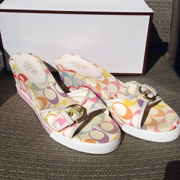 Coach Shoes - ✋Sold✋   💯 Authentic multicolor wedges