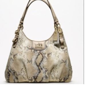 💯Authentic Coach Maggie metallic Python