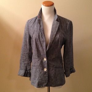 🚫Sold🚫Anthropologie Blue Chambray Linen Blazer
