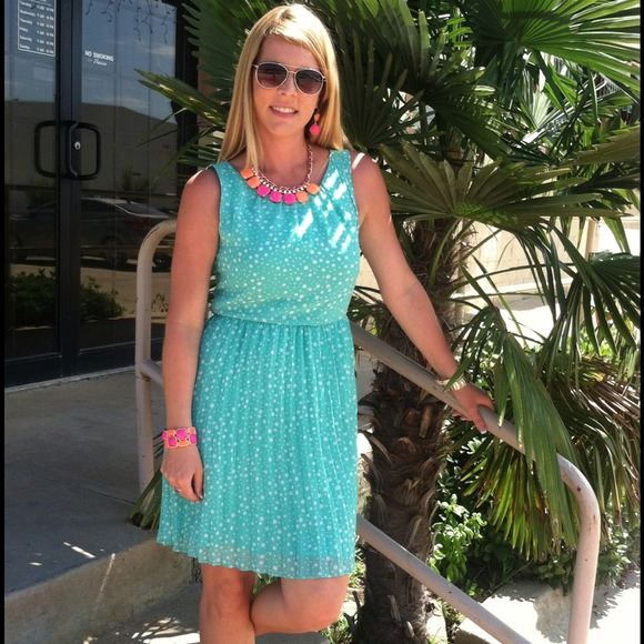 ❌ HOLD mint with white polka dots dress Sz 6 New - Picture 2 of 2