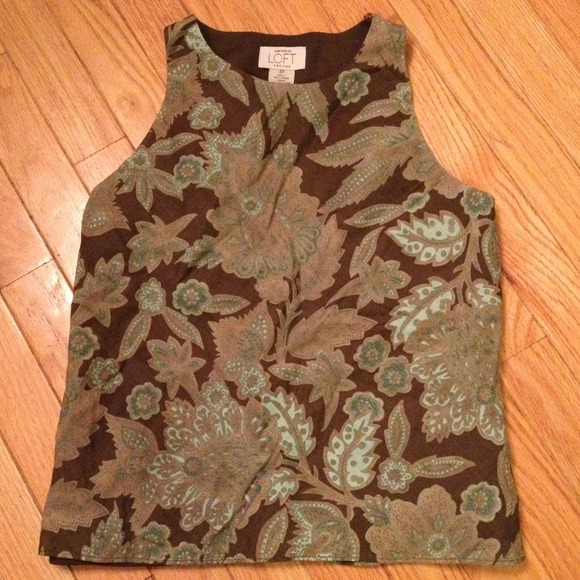 Ann Taylor LOFT Petites tank; 100% Ramie; 2 Petite