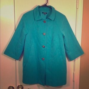 ❎Hold❎ Open-Front Teal Coat by Rafaella