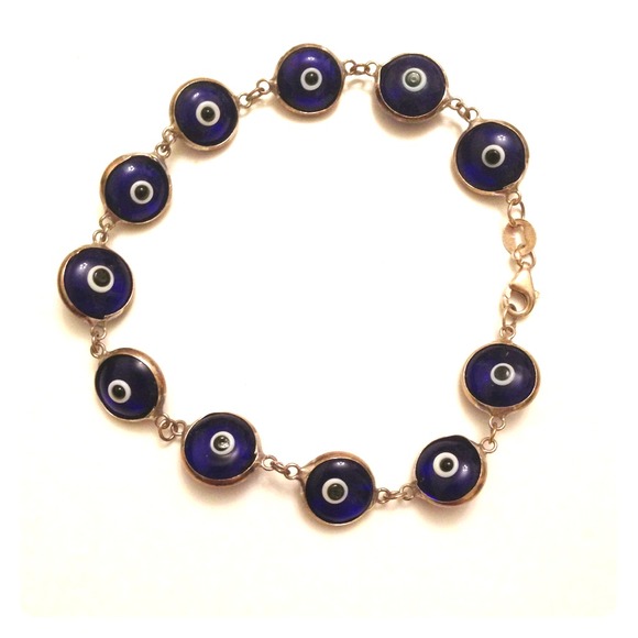 Jewelry - Blue evil eye bracelet - silver .925
