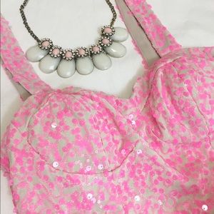 🎉Date Night🎉Dress Nude bodice w/pink beads