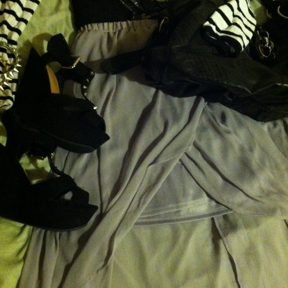 Lavender high low skirt - Picture 3 of 4