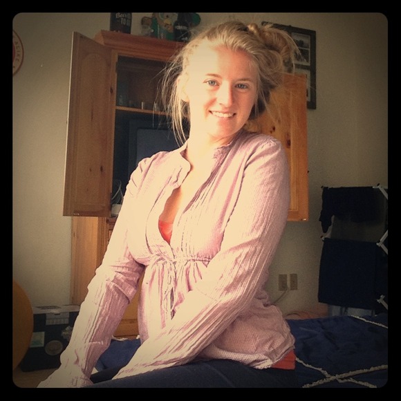 Donated! Sheer Button Up Top - Picture 1 of 4