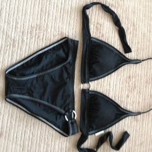ISAAC MIZRAHI Bikini Black Swim Suit