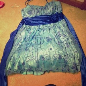 Dark & light blue formal dress