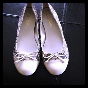 Beige snakeskin cole haan flats - REDUCED PRICE