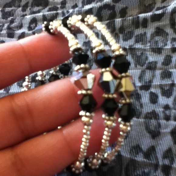 Black and silver bracelet