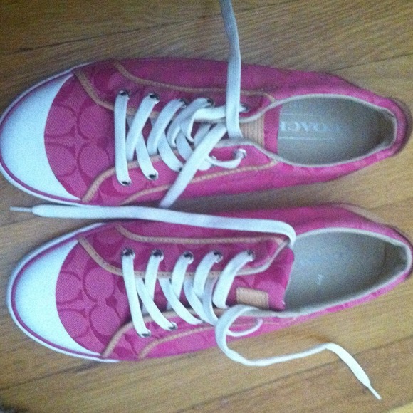 Coach! New in box pink and tan sneakers