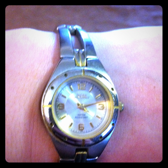 Silver with gold trim watch