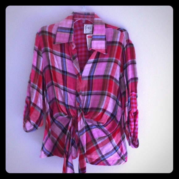 Finley plaid Boyfriend shirt XL