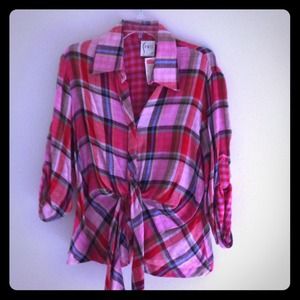 Finley plaid Boyfriend shirt XL