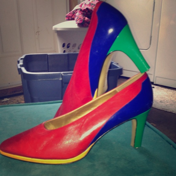Vintage 1980's Proxy Colorblock Heels