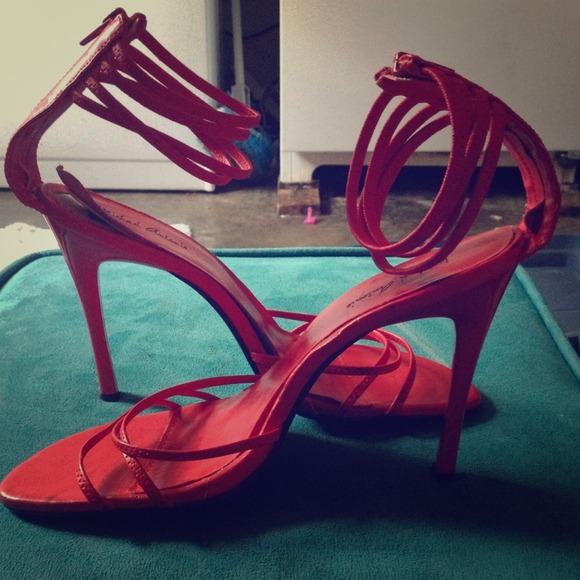 Michael Antonio Red Sandal with zip-up ankle strap