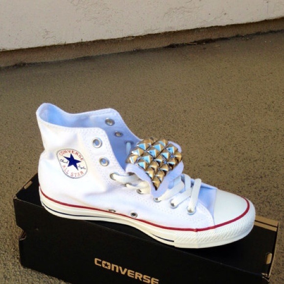 Studded White Converse - Picture 2 of 3
