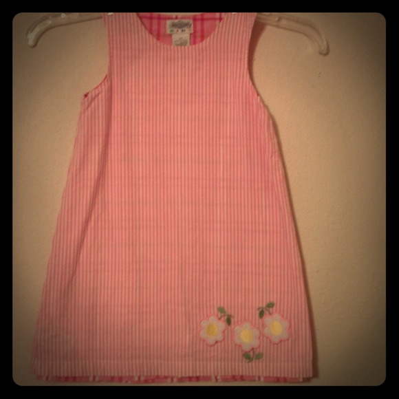 Adorable girls pink striped dress 4t