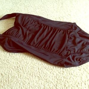 ♦️HOLD♦️ Black Ruched Slimming One Piece Swimsuit