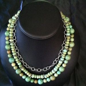 Green turquoise & sterling silver necklace