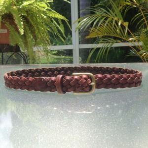 Braided leather belt