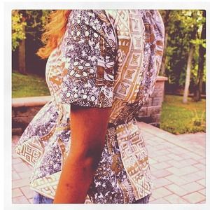 African Mixed print Peplum Top