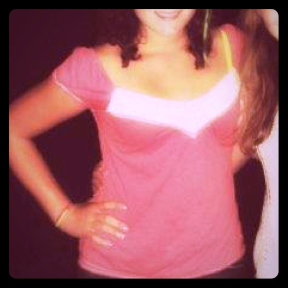 Pink with lace top shirt