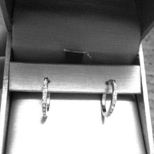 Zales diamond hoop-earrings. Never worn.