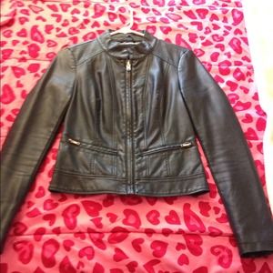 G by Guess teal faux leather jacket