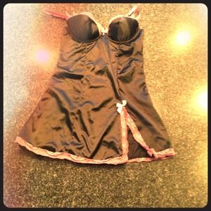 Purple & black lingerie size medium silky material